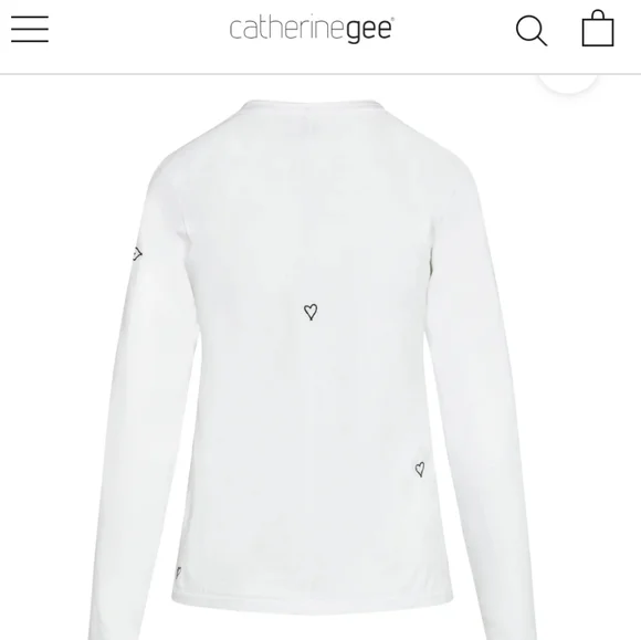 Catherine gee Embroidered Heart Long Sleeve Tee Size L - Picture 3 of 9